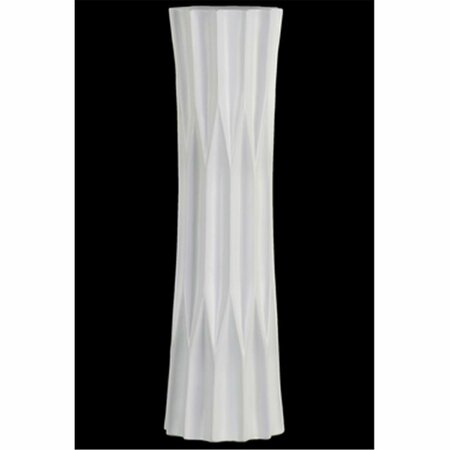 URBAN TRENDS COLLECTION Ceramic Patterned Round Vase with Embossed Diamond, White - Large 53010